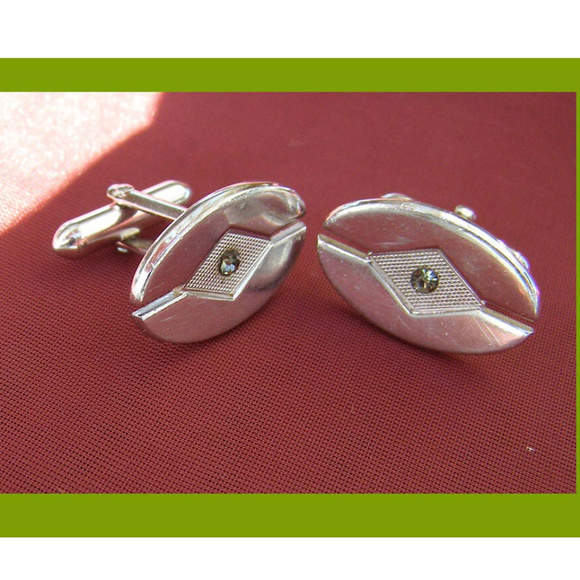 Vintage men's Swank Cufflinks Silvertone EUC - Picture 1 of 6